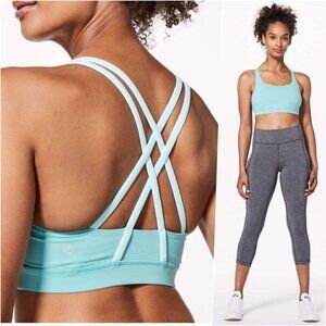 Lululemon Criss Cross Back Bra Mint Aquamarine Light Blue 4 NWOT
